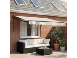 Vidaxl Toldo Retrátil Cinza Claro E Branco 3,5 X 2,5 M