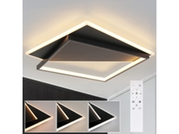 ZMH Luminária de teto LED quadrada moderna com controle remoto e mudança de cor