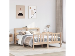 Vidaxl Estrutura De Cama Com Cabeceira 120x200 Cm Pinho Maciço