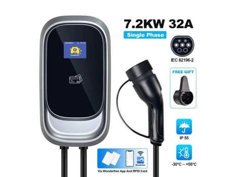 Borne De Recarga Para Veículos Elétricos, Controle Por Aplicativo E Rfid, Ajuste Flexível Da Corrente, 7.2 Kw, Tipo 2 Oem Bazarland30