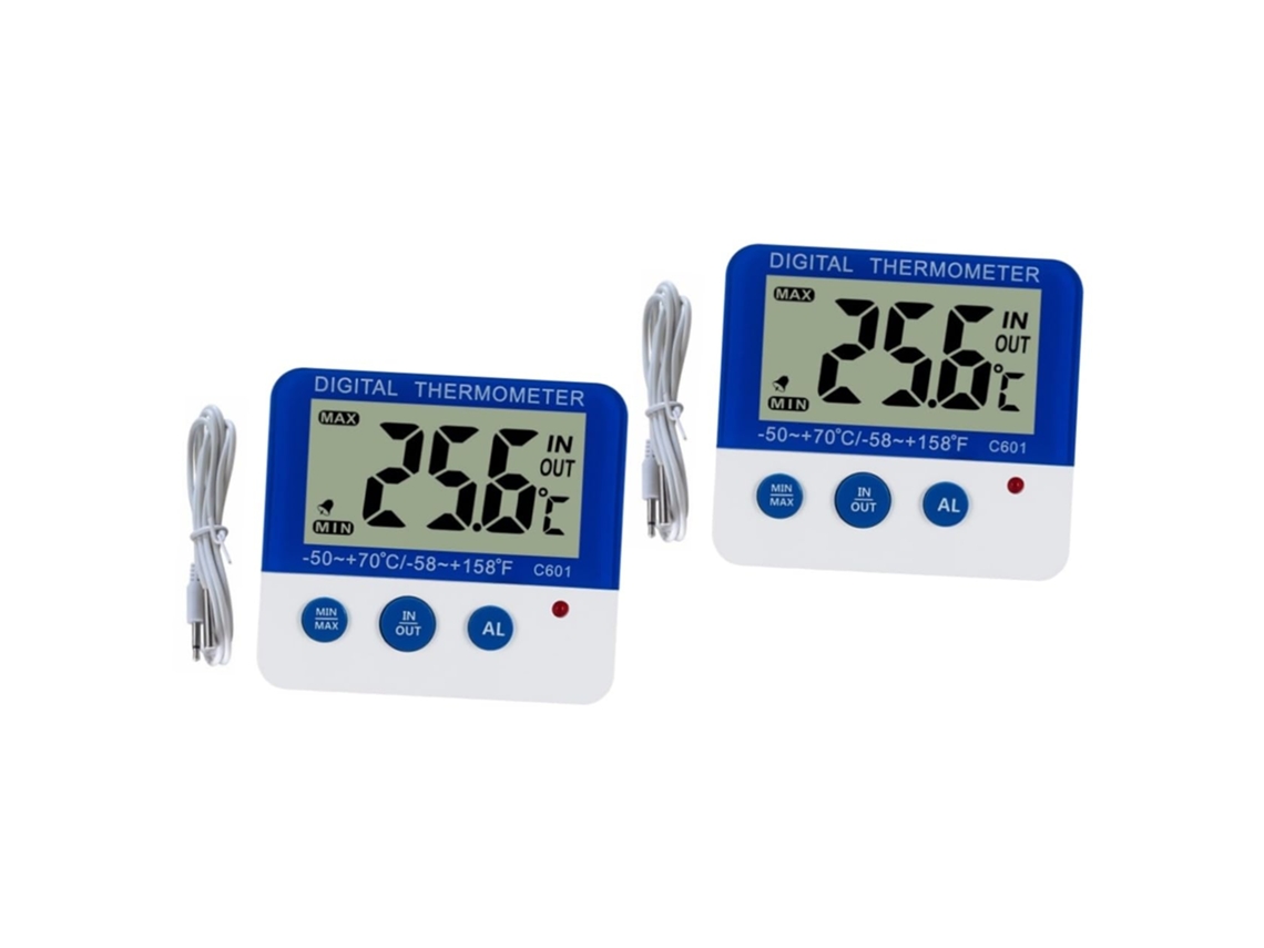 Termômetro Digital Magiclulu De 2 Peças Para Uso Interno E Externo Com Alarme Temperatura, Termômetro Para Geladeira