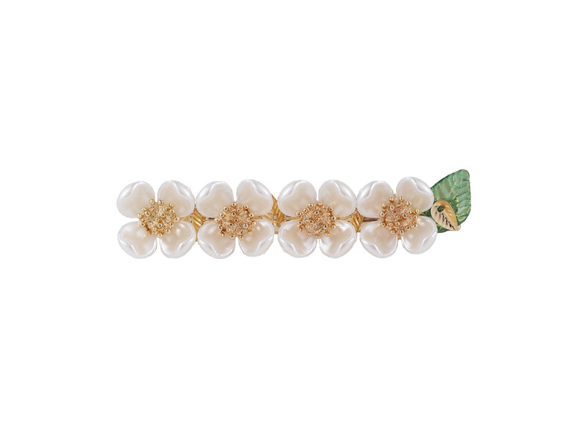 Doce e Adorável Clipe de Borda de Flor Folha Verde Primavera Acessórios de Cabelo em Grampo JEDBESETZT