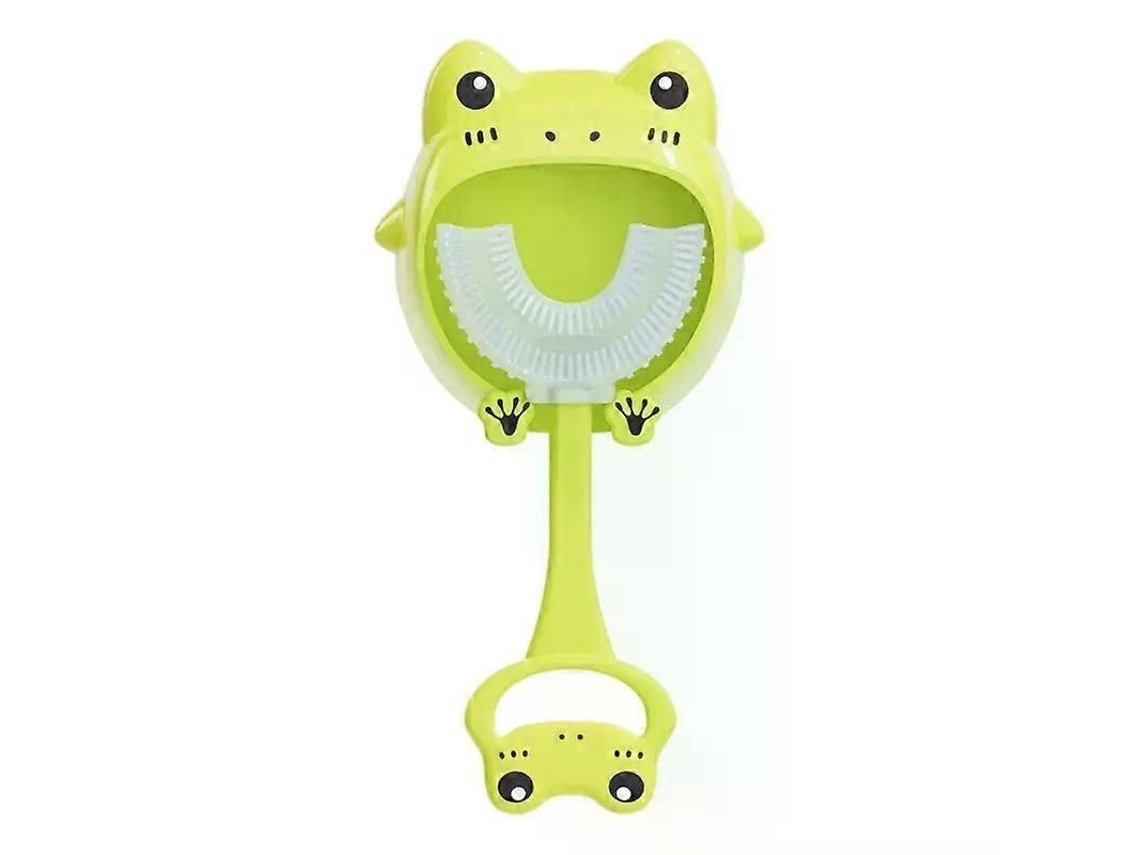 Escova de Dentes Infantil em Formato U com Desenho Animal, para Bebês Limpeza Bucal 360 Graus e Mordedor Silicone. GOKOCO