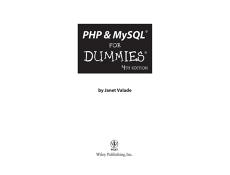 Livro PHP & MySQL For Dummies, 4th Edition de Janet Valade (Inglês)