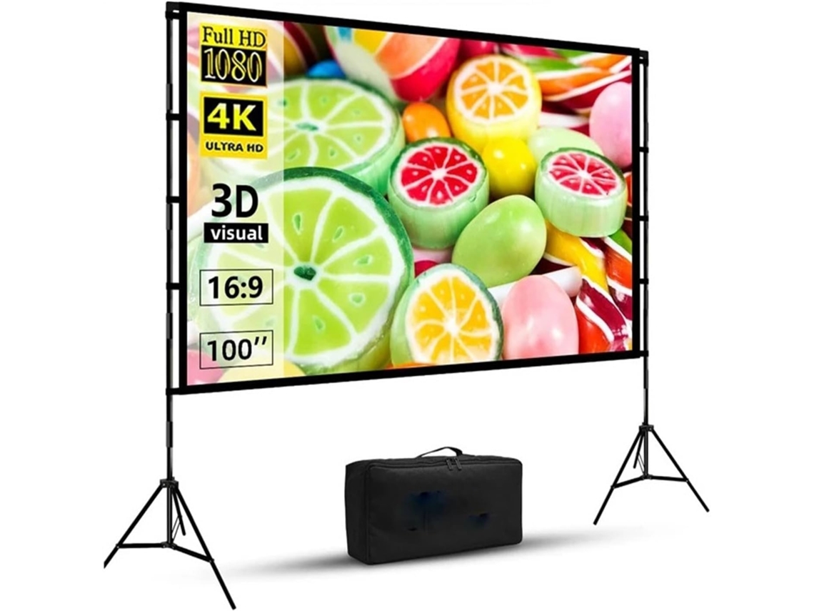 Tela de Projeção para Cinema em Casa, Ambientes Internos e Externos, Ideal para Quintais. SFUSHOS