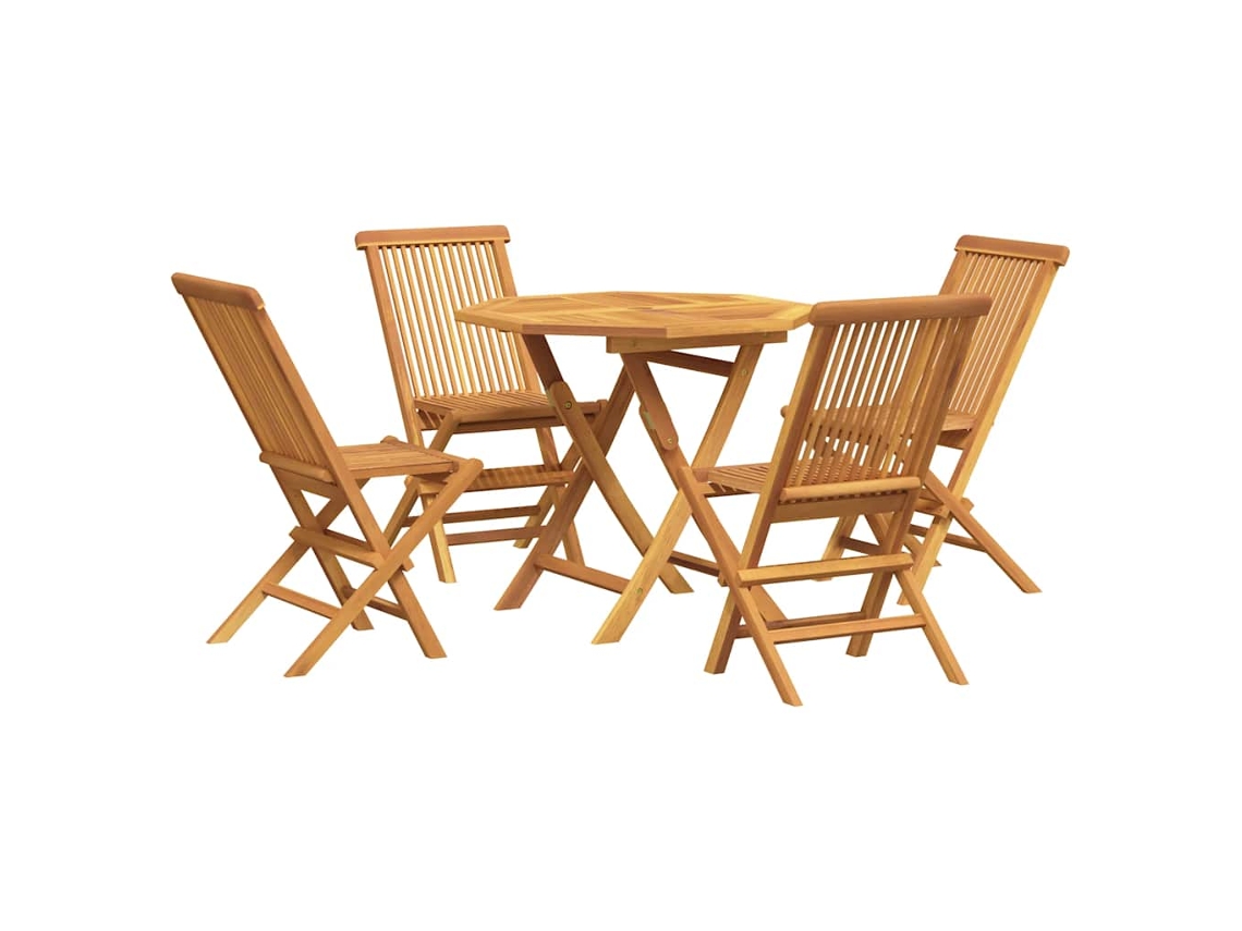 Conjunto de Jantar de 5 para Jardim Madeira de Teca Maciça MAISON EXCLUSIVE