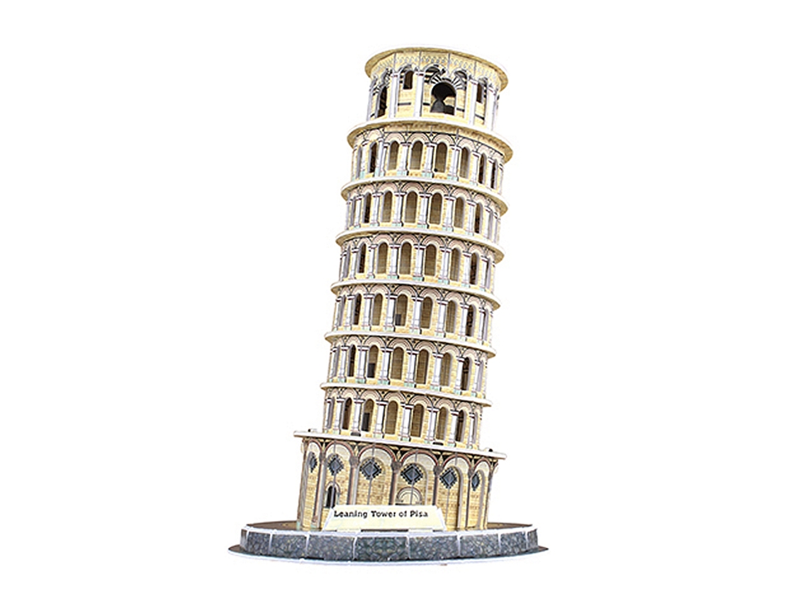 Quebra-cabeça 3d Da Torre De Pisa, 31 Peças, Material De Cartão, Medindo 14x14x23 Cm, Fácil De Montar Sem Ferramentas Ou Cola.