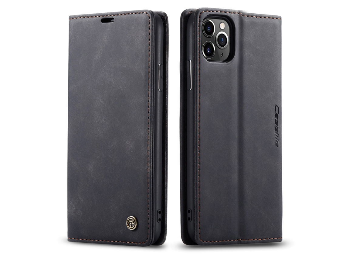 Capa De Celular Em Formato De Cartão, Capa De Couro Estilo Flip Retrôpreto - Iphone 16 E