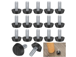 Patas Ajustables para Muebles, M8x20mm, 20 Unidades, Base Redonda, Protetor de Solo S/MARCA