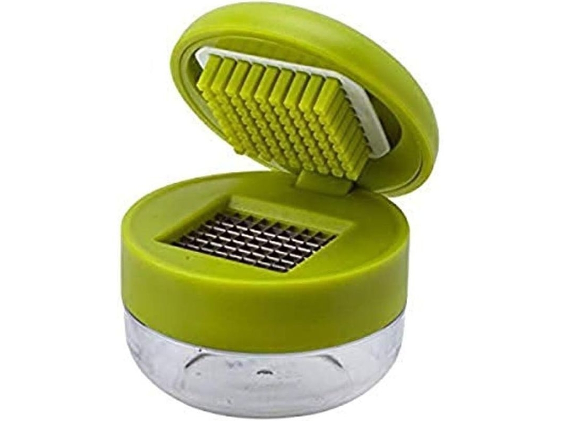 Cortador De Ajo 2025 Acero Inoxidable Bpa Free Aprobado Fda Tamaño Único Verde