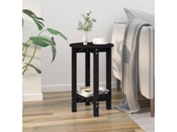 Vidaxl Mesa De Centro Ø 40x60 Cm Madeira De Pinho Maciça Preto