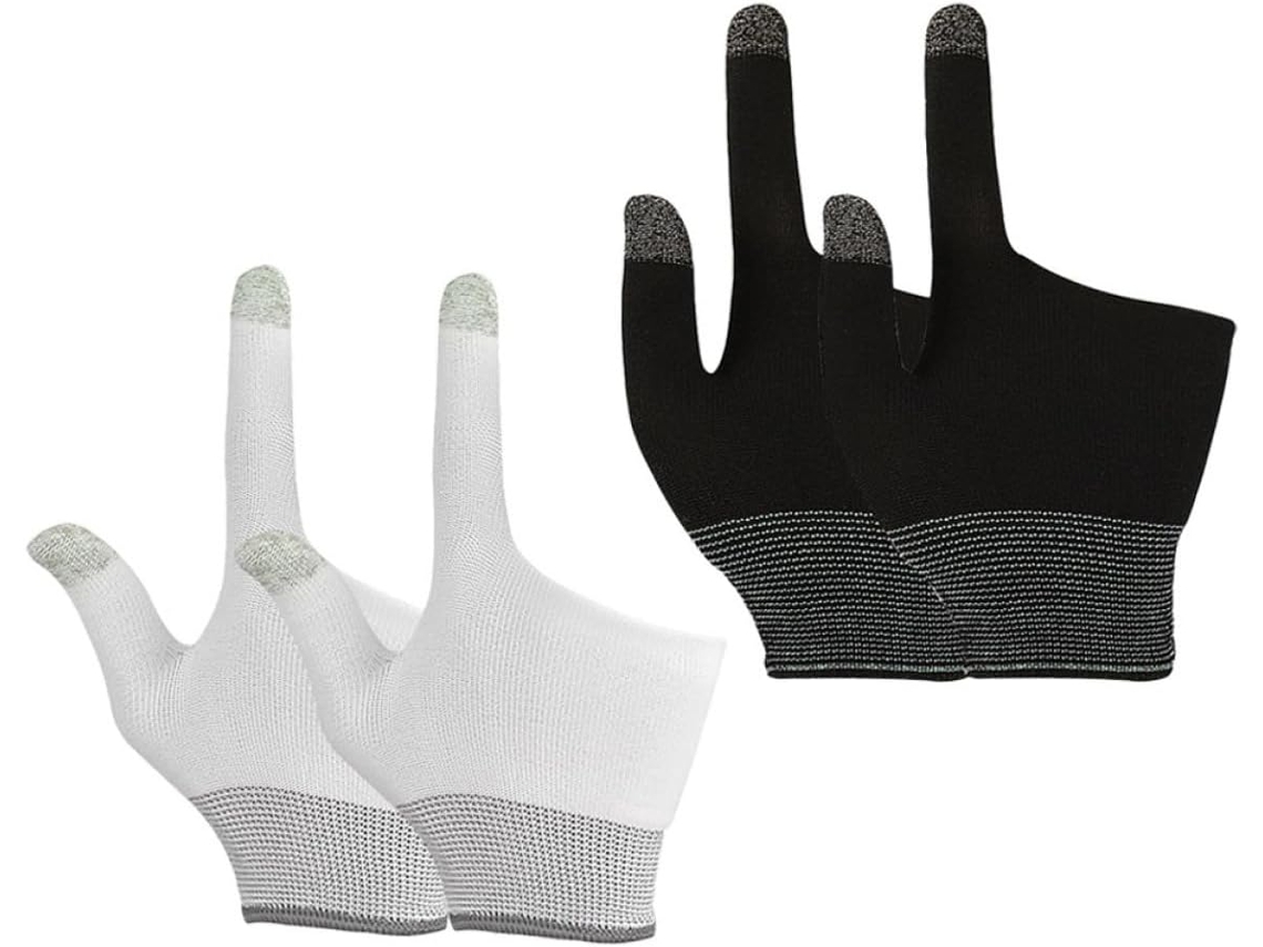 Sewroro 2 Pares De Dedeiras Nylon E Grafeno Para Jogos Mobile, Compatíveis Com Telas Sensíveis Ao Toque, Respiráveis E