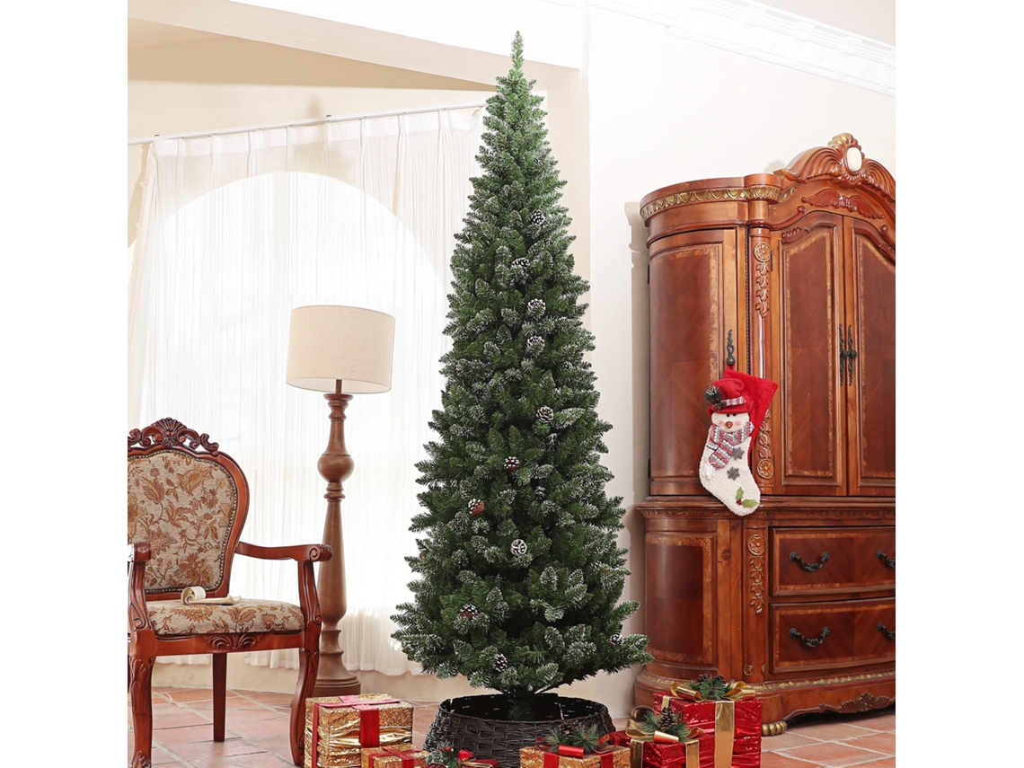 Árvore De Natal Artificial De 8 Polegadas Com 980 Galhos, 38 Pinhas E Suporte De Metal, Árvore De Natal Verde Para Sala De Estar Interna.