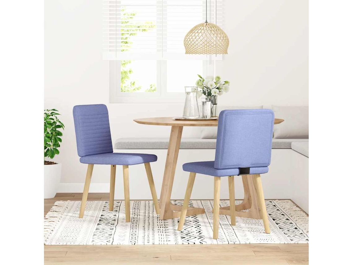 2 Pcs Cadeiras De Jantar | Cadeira De Refeição | Cadeira De Cozinha Jeans Tecido Azul