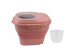 Recipiente De Armazenamento De Arroz Grande Colapsável Rosa