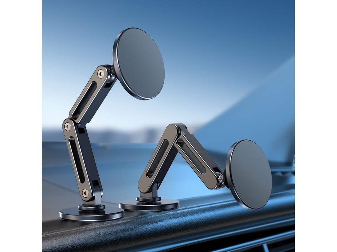 Suporte Magnético Para Celular Para Carro, Feito De Liga De Alumínio, Giratório 360°, Para Tesla Model 3/y (1 Unidade - Preto)