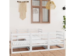Conjunto Lounge Jardim Pinho Maciço Branco 6 Pcs Dkd Home Decor