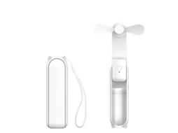 Mini Ventoinha De Mão Recarregável, 3 Velocidades, Usb, Bateria, Viagem, Branco