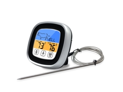 Termômetro Digital Para Carnes Na Cozinha, Com Visor Lcd Sensível Ao Toque E Temporizador Para Cozinhar.