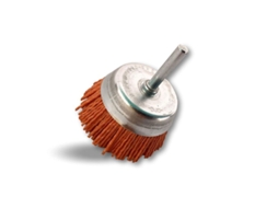 Escobilla Metálica Rotatória 75mm, Mango 6mm, Hilo Nailon Abrasivo 80 Grano, para Lijar, Desoxidar, Pulir com S/MARCA