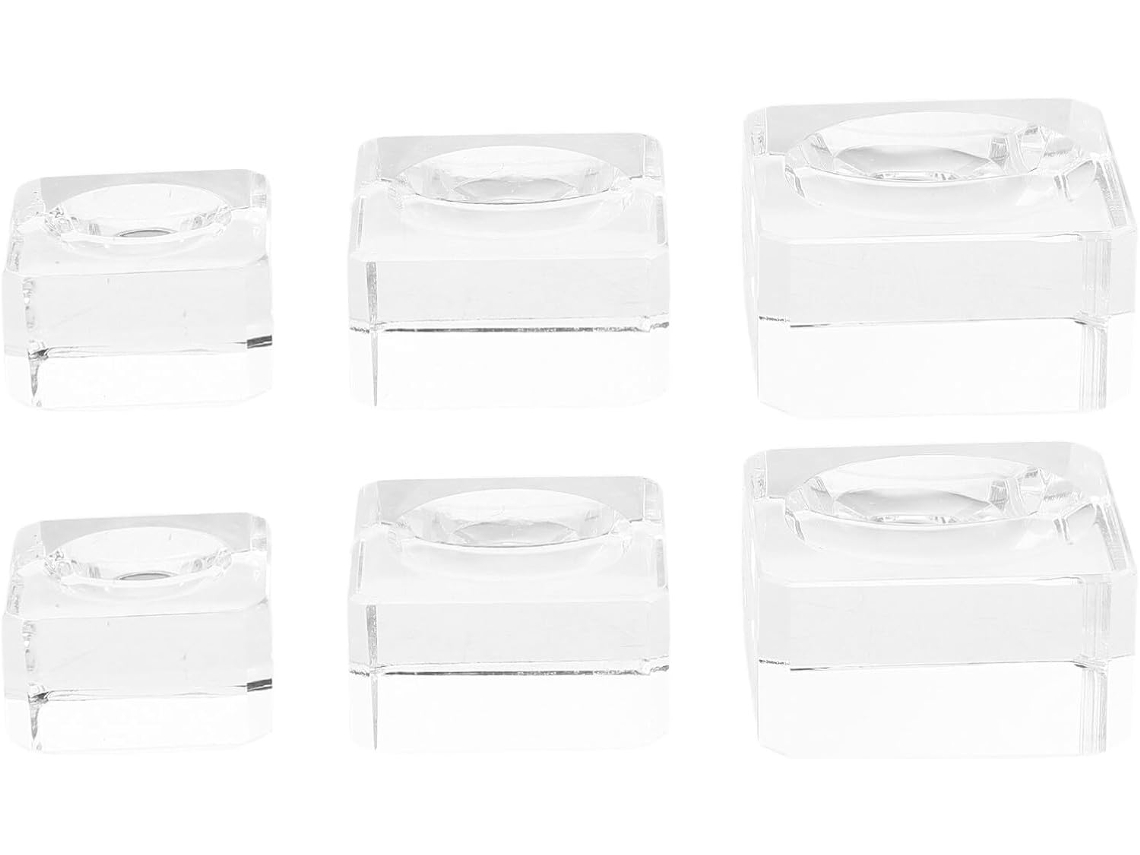 Suporte Para Esferas De Cristal Transparente Quadradas Vicasky, Conjunto De 6 Peças 2, 5cm, 3cm, 3, 5cm, Base Estável