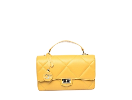 Mala De Mulher Carla Ferreri Crossbody Cf Senape Pele Amarelo