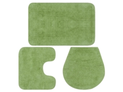 Vidaxl Conjunto Tapetes De Casa De Banho 3 Pcs Tecido Verde