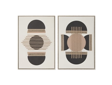 Pintura 3D HOME ESPRIT Boho 63x4,3x93 cm 2 Unidades