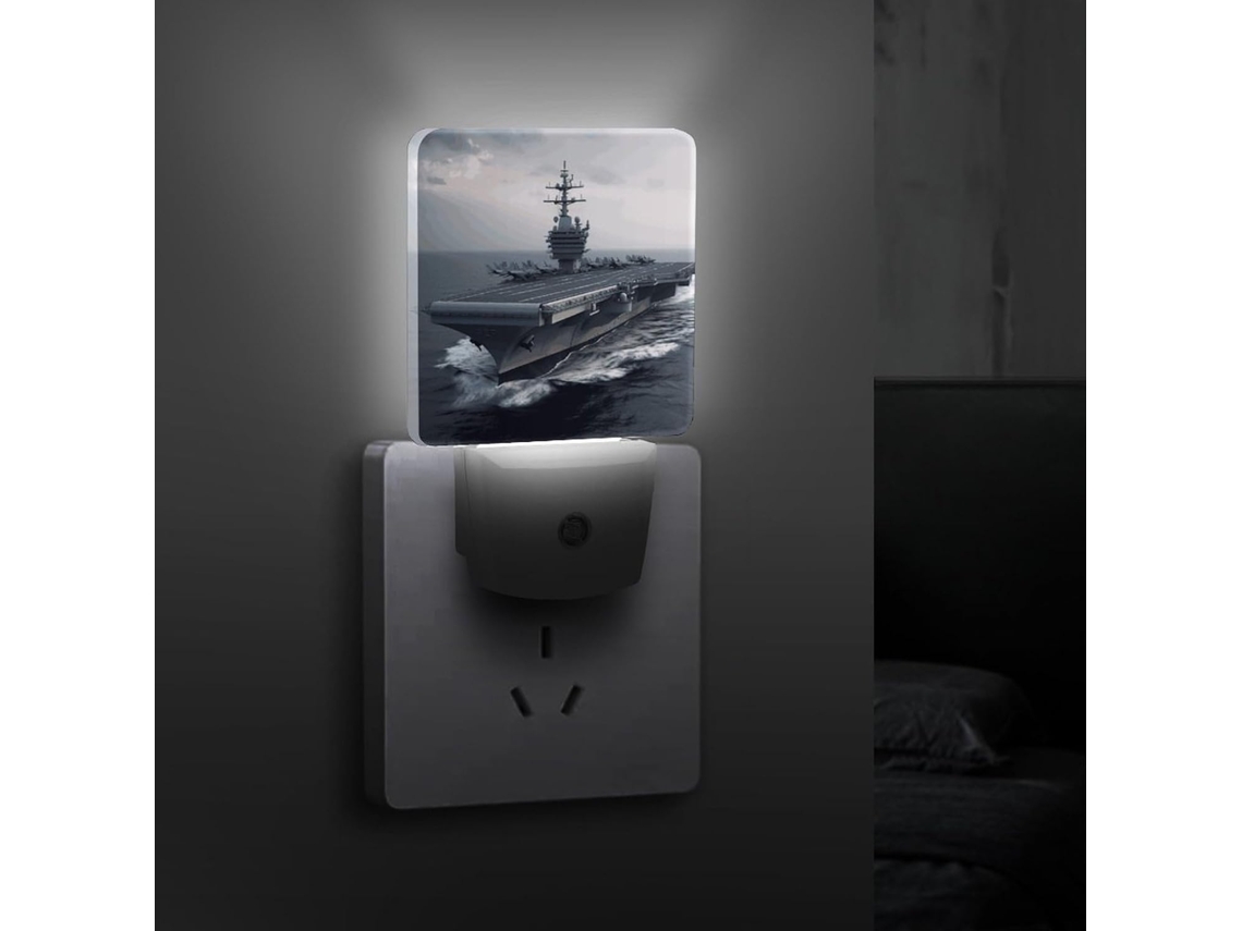Luminária Noturna Porta Aviões, Luminária de Parede LED com Sensor Crepuscular, Luminária Decorativa Eficiente