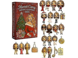 Calendário De Adviento Navideño 2025 Decoração Acrílica Estilo Completo Design 2d Presente Navideño Surpresa Mariah Carey