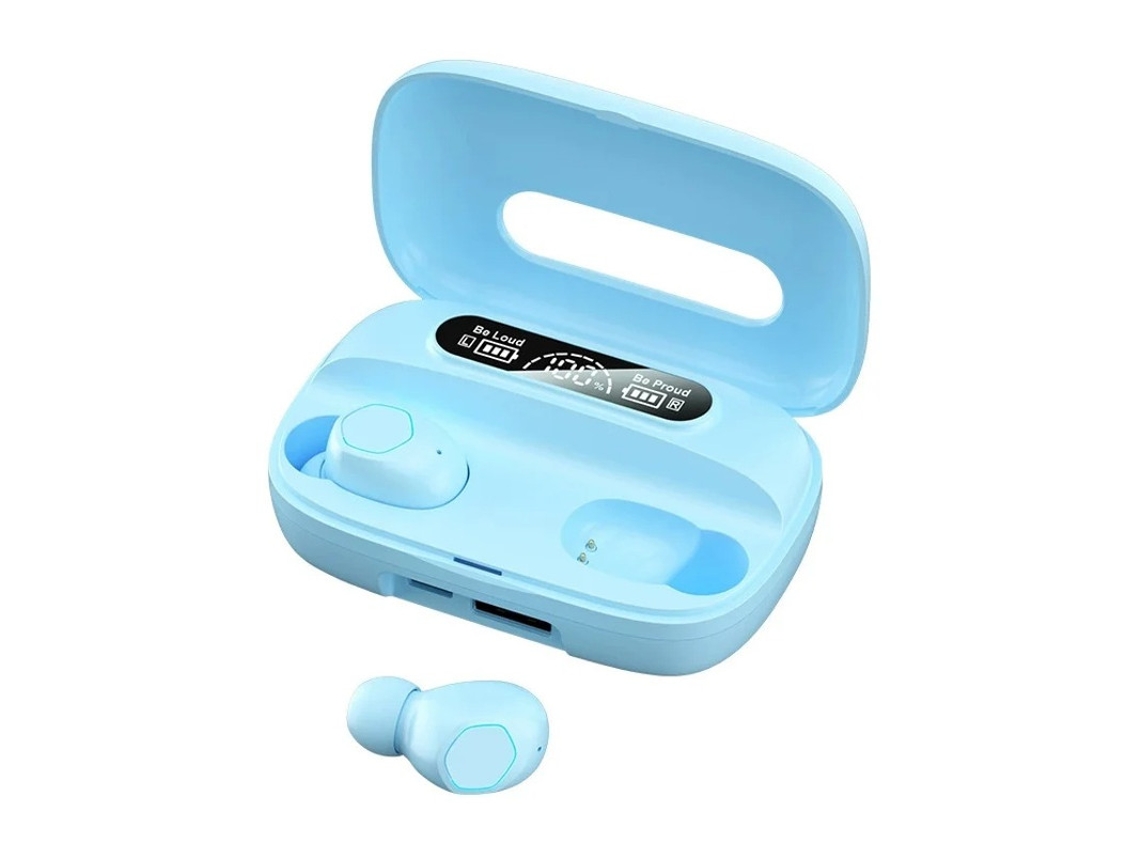 Auriculares Sem Fio Led Som Hifi Dágua Ideal Bestvite Tecido Bluetooth Com Cancelamento De Ruído Azul