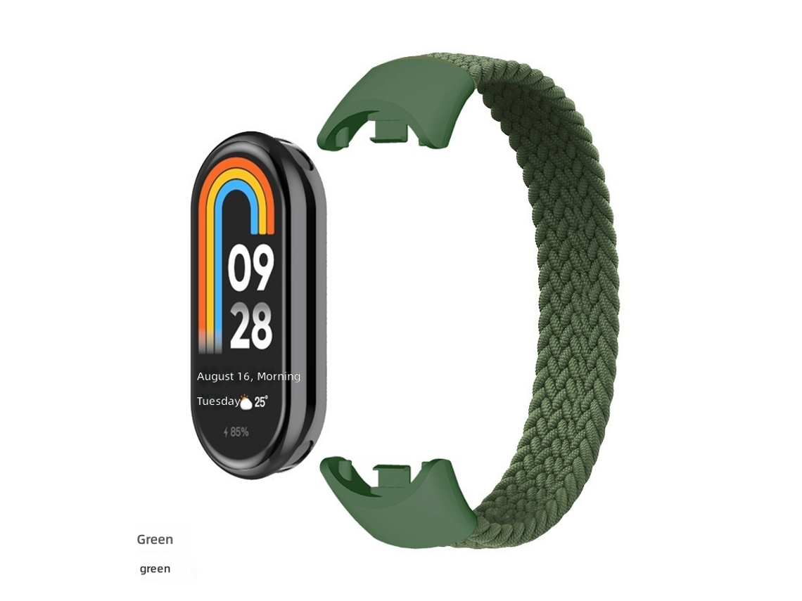 Pulseira de Tecido de Nylon para Xiaomi Mi Band 9/8/10, Elástica de Volta Única CHABERLU