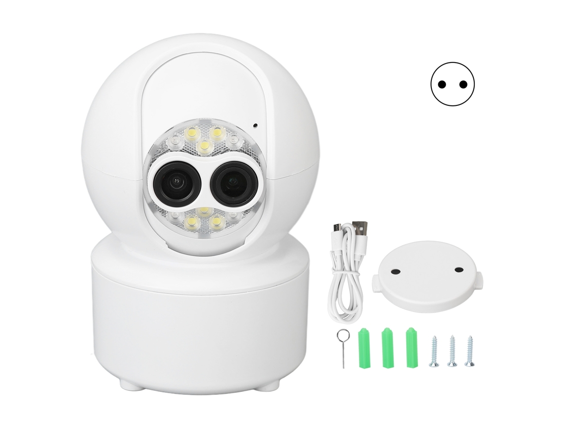 Câmera de Segurança Inteligente 1080p Hd Wifi Sem Fio com Lentes Duas e Ajuste de Foco para Interior Eu Plug