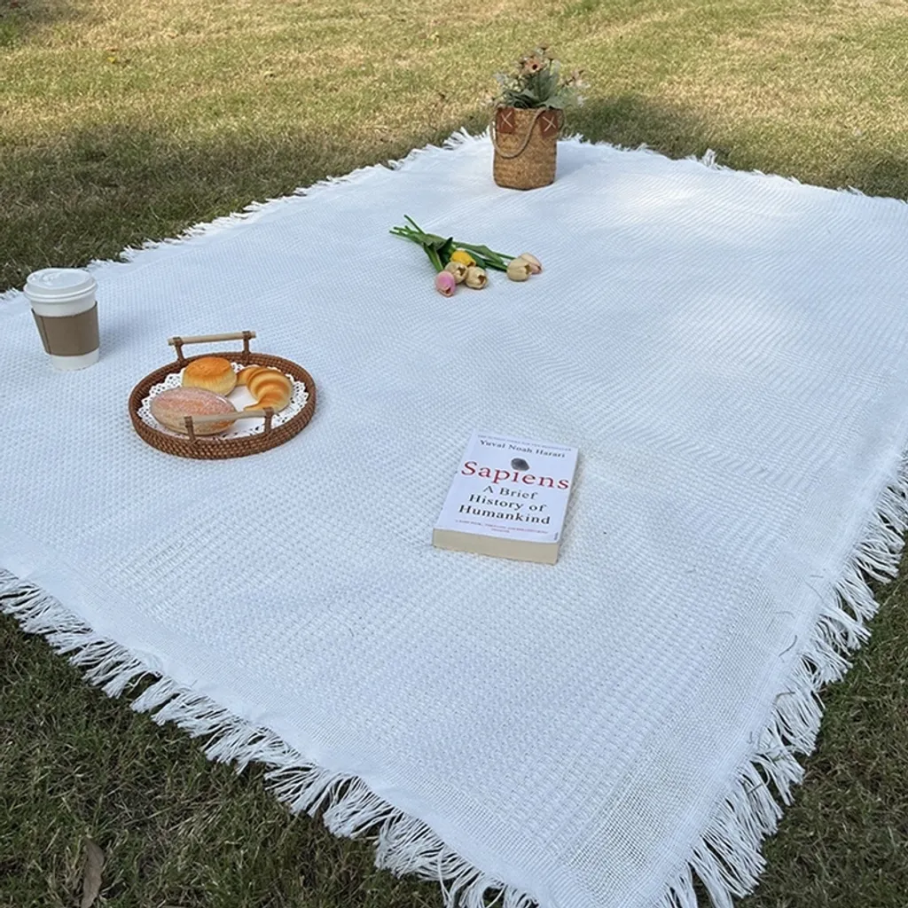 Manta De Piquenique Lavável De 90 X 150 Cm Para Camping, Praia, Com Isolamento Térmico E À Prova De Areia (bege)
