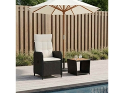Vidaxl Conjunto De Lounge De Jardim 2 Unid. Preto E Branco Creme