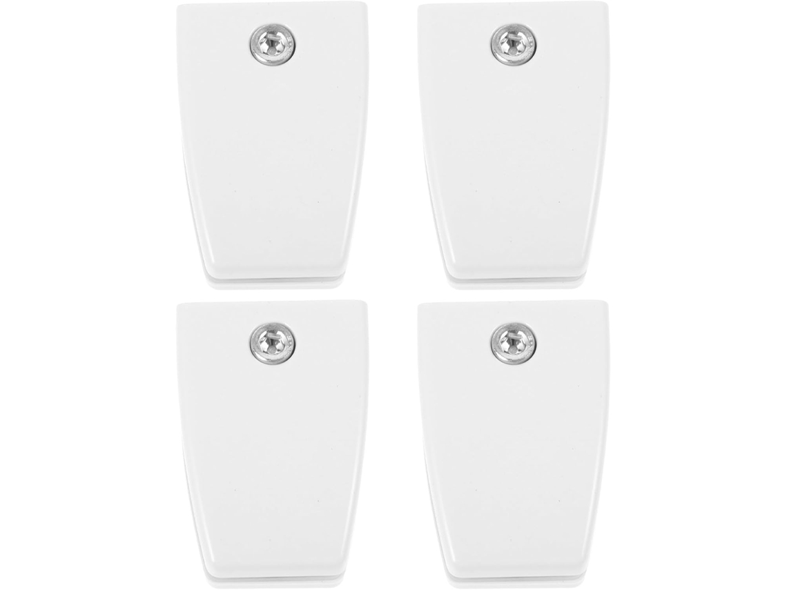 Divisória de mesa com clipe em ABS, pacote com 4 unidades, base reforçada para salas de reunião e espaços de trabalho.