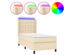 Box Spring Bed, Box Spring Beds Vidaxl Creme Tecido (90 X 200 Cm)