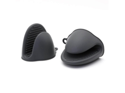 2 Pares de Luvas de Forno Resistentes Ao Calor em Silicone Grosso para Cozinhar, Assar, Churrasco e Grelhar Cinza
