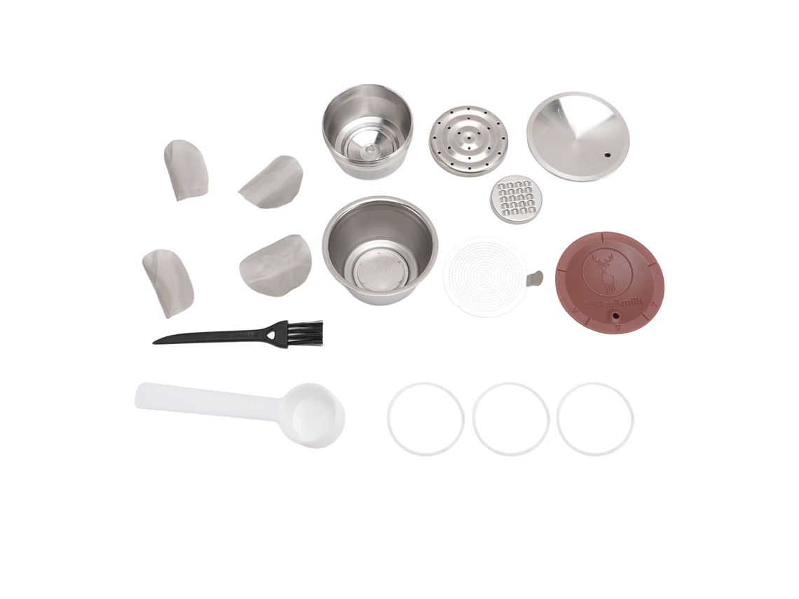 Cápsula de café reutilizável em aço inox com tampa de silicone, fácil de limpar, casa, escritório, viagem LAXISCREED