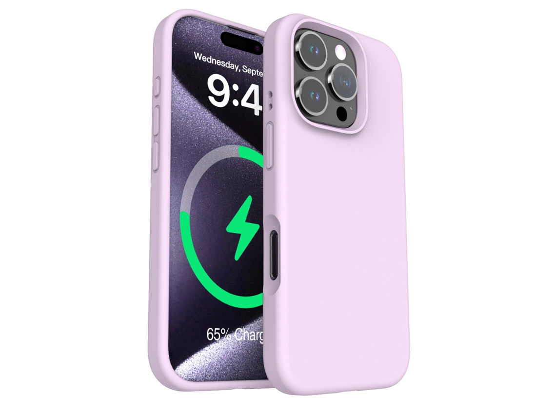 (roxo, Iphone 16 Pro) Capa Magnética De Silicone Líquido Para Iphone, Cor Sólida E Simples.