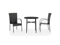 Garden Dining Set, Garden Dining Sets Vidaxl Preto Rattan / Vime (n/a)