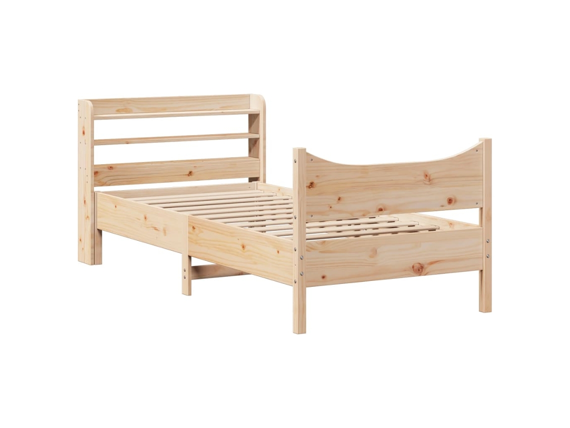 Bed Frame, Bed Frames Vidaxl Marrom Madeira De Pinho (75 X 190 Cm)