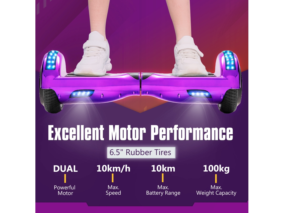 Hoverboard NEIWAI z1+ Roxo para Crianças (Coluna Bluetooth Autonomia