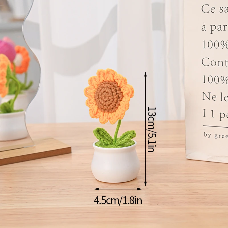 Vasos De Flores De Crochê, Vasos De Flores Artificiais, Flores Trançadas À Mão