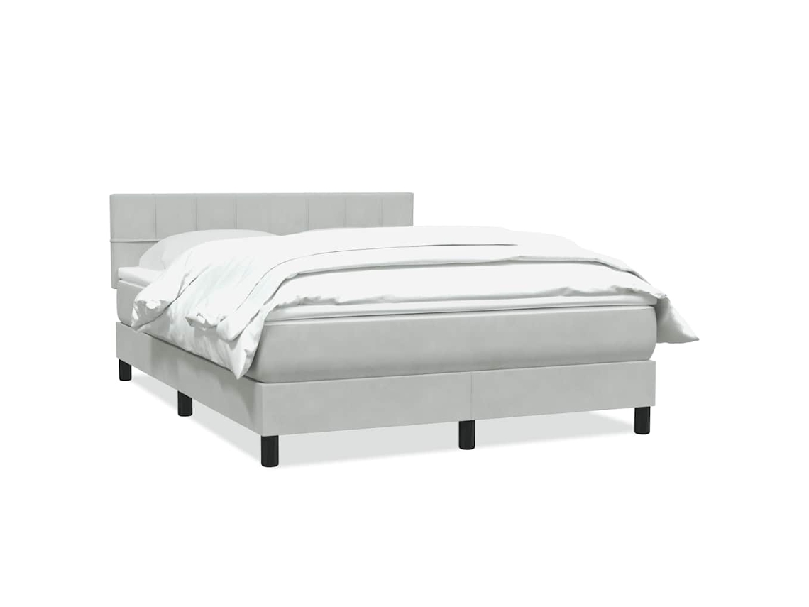 Maison Exclusive - Cama Com Molas/colchão 160x220 Cm Veludo Cinzento-claro
