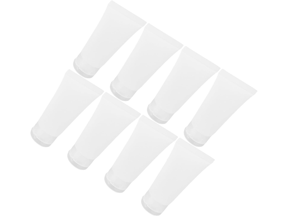 Conjunto De 8 Peças De Tubos E Frascos Cosméticos Transparentes, Recarregáveis E À Prova De Vazamentos.