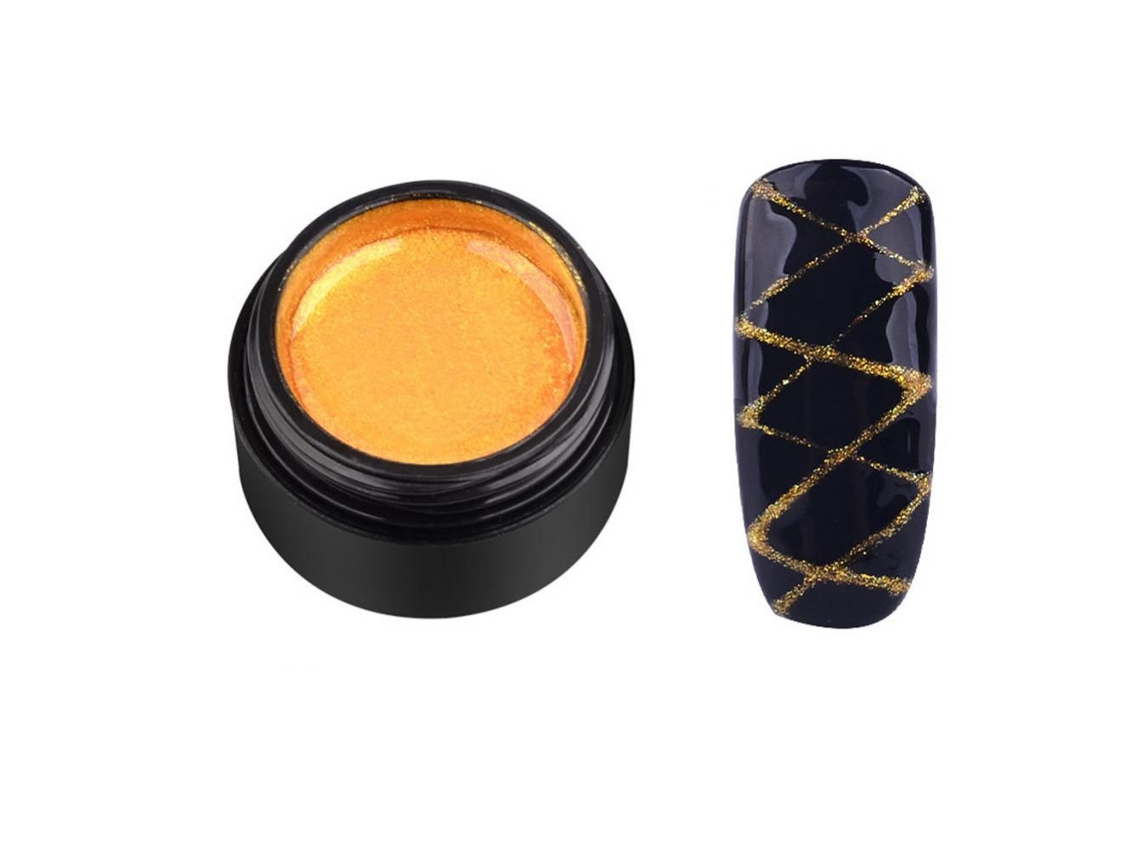 Gel Para Desenhar Linhas E Pontos 5ml Cola Verniz Seda Puxante Cor Dourada