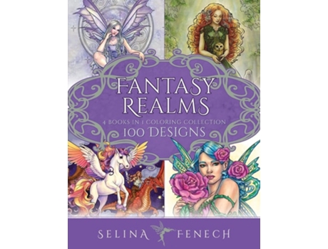 Livro Fantasy Realms Coloring Collection 100 Designs de Selina Fenech (Inglês)