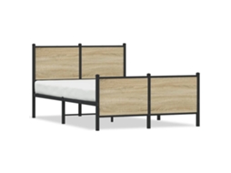 Bed Frame, Bed Frames Vidaxl Marrom Aço (120 X 200 Cm)