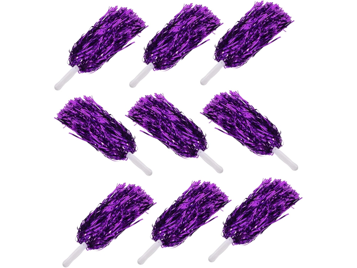 10 Pompons De Líder De Torcida De Plástico (25g Cada) Com Cabo